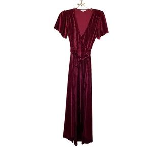 Baltic Born Meghan Velvet Wrap Mulberry Wrap Maxi Dress size M